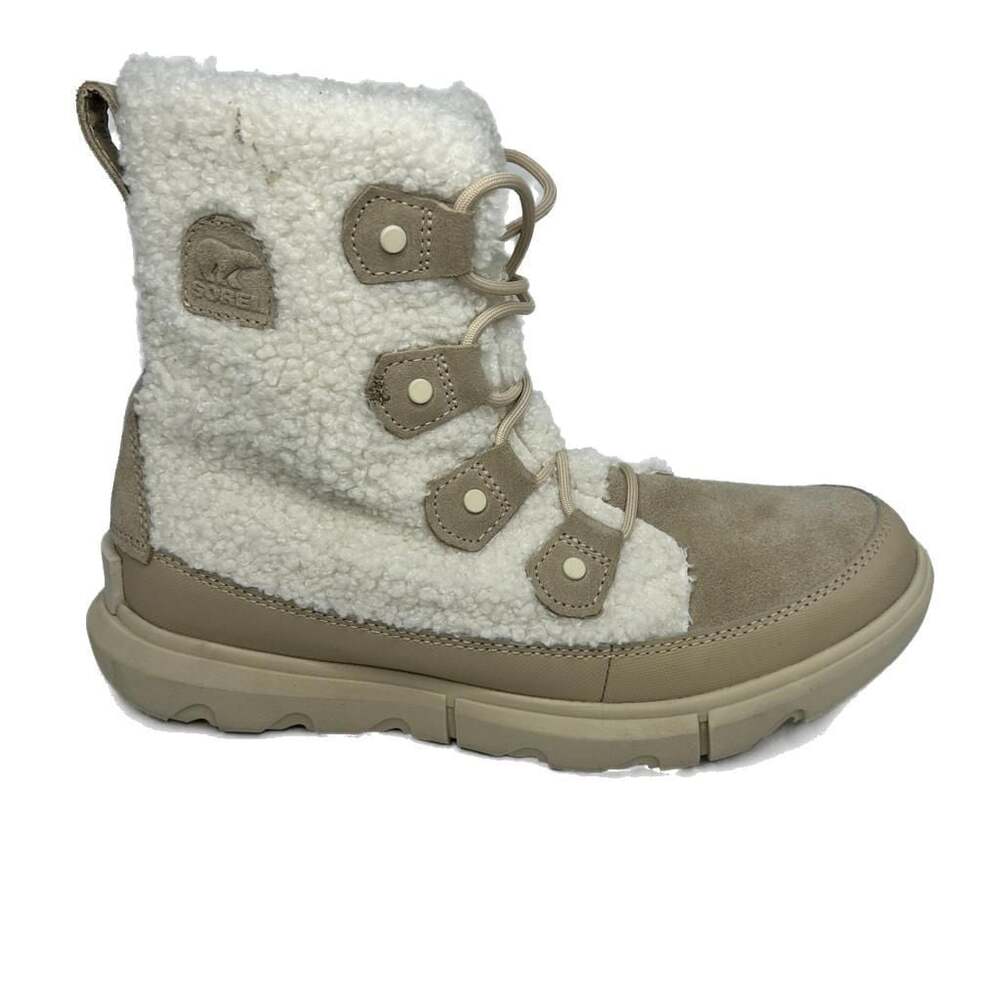 Sorel Explorer II Joan Cozy Waterproof Winter Boots in Ancient Fossil/Sea‎ Salt